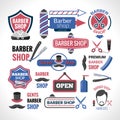 Barber shop symbols signs labels collection