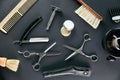 Barber Shop Tools And Equipment. Men`s Grooming Tools Royalty Free Stock Photo