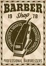 Barber shop poster with electric hair clipper