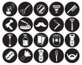 Barber, Shoving icons set