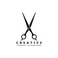 Barber tool scissors logo icon background symbol