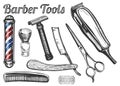 Barber tools set Royalty Free Stock Photo
