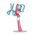 Barber toothbrush character cartoon style