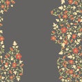 Barberry pattern. seamless floral texture with berries