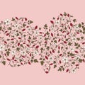 Barberry pattern. seamless floral texture with berries