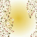 Barberry pattern. seamless floral texture with berries