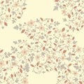 Barberry pattern. seamless floral texture with berries