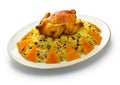 Barberry rice with saffron chicken, iranian persian cuisine Royalty Free Stock Photo