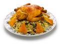 Barberry rice with saffron chicken, iranian persian cuisine Royalty Free Stock Photo