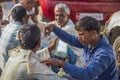 Barbers in the street in Varanasi