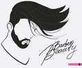 Barbershop beard Mustache Hairstyle.Hipster barbershop european man