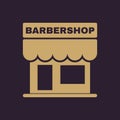 The barbershop building icon. Barbershop symbol. Flat