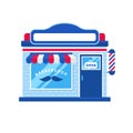 Barbershop building vector illustration in flat style