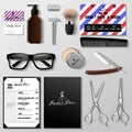 Barbershop corporate identity template design set.