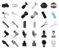 Barbershop and equipment black,monochrome icons in set collection for design. Haircut and shave vector symbol stock web