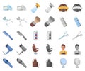 Barbershop and equipment cartoon,monochrom icons in set collection for design. Haircut and shave vector symbol stock web Royalty Free Stock Photo