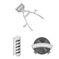 Barbershop and equipment monochrome icons in set collection for design. Haircut and shave vector symbol stock web Royalty Free Stock Photo