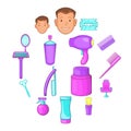 Barbershop icons set , cartoon style