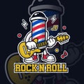 Barbershop lamp character playing guitar vector illustration