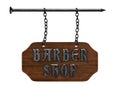 Barbershop old signboard 3d rendering Royalty Free Stock Photo