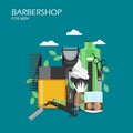 Barbershop services vector flat style design illustration