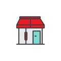 Barbershop store filled outline icon