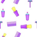 Barbershop symbols pattern, cartoon style