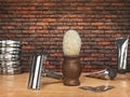 Barbershop tools on a dark background.