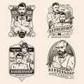 Barbershop vintage badges