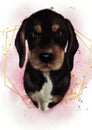 Digital drawing art of a dog little baby beagle Royalty Free Stock Photo