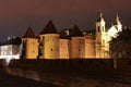 Barbican and castle walls. Warsaw. Poland. Royalty Free Stock Photo