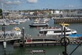 Barbican landing stage and trip boats, Plymouth, UK Royalty Free Stock Photo