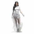 Hyper-realistic Sci-fi Doll In White Dress And Heels