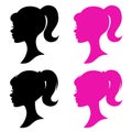 Barbie doll icon set. Barbie is a fashion doll made by Mattel