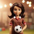 Barbie Girl Soccer Ball: Playful Portraits With Soft Lighting Royalty Free Stock Photo