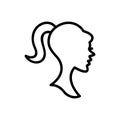 Black line icon for Barbie, doll and adorable Royalty Free Stock Photo