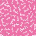 Barbie Princess. Cute pink seamless pattern. Beautiful girly wallpaper.