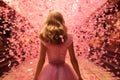 Barbie walks the red carpet amid pink glitter confetti at the movie premiere Royalty Free Stock Photo