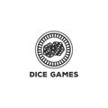 Retro Dice Gaming Gambling Casino Logo Design Royalty Free Stock Photo