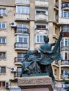 Barbu Catargiu Bronze Statue, Bucharest City, Romania Royalty Free Stock Photo