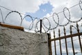 Barbwire atop a fence for extra protection