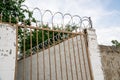 Barbwire atop a fence for extra protection