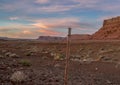 Brabwire fence in Nothern Arizona desert Royalty Free Stock Photo