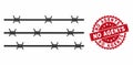 Barbwire Fence Icon with Textured No Agents Seal Royalty Free Stock Photo