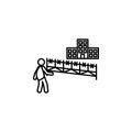 barbwire, fence, migration icon. Element of social problem and refugees icon. Thin line icon for website design and development,