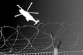 Barbwire military helicopter Royalty Free Stock Photo