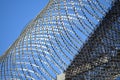 Barbwire on a prison wall