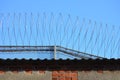 Barbwire on a prison wall Royalty Free Stock Photo