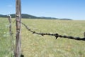 Barbwired fence on Wyoming prairies