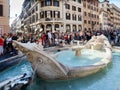 Barcaccia fountain Ugly Boat Piazza di Spagna Rome Royalty Free Stock Photo